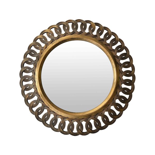 349 000007 8 Atic Inart mirror in antique gold shade D50.8x5.3cmDecoration > Mirrors