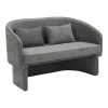 350 000006 5 Fassy armchair pakoworld bouclé fabric in charcoal color 80x66x80cmIndoor furniture > Living room armchairs