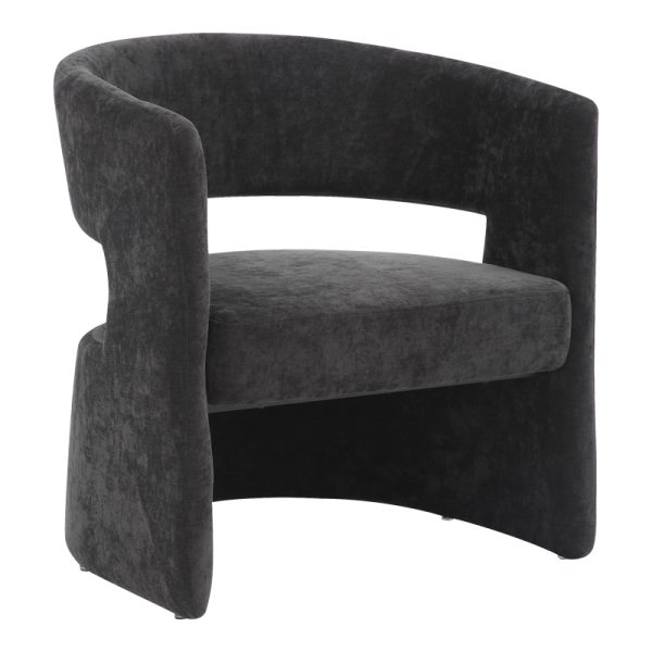 350 000009 7 Armchair Leicy pakoworld fabric in black shade 69x63x76.5cmIndoor furniture > Living room armchairs