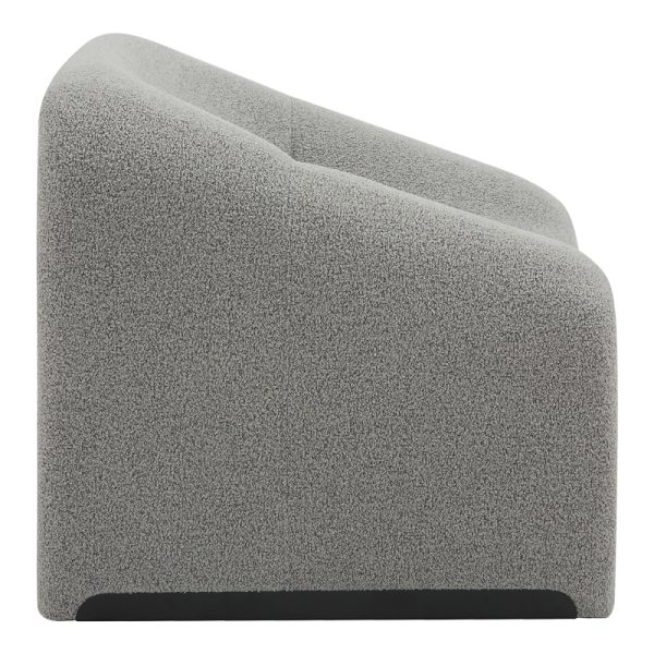 350 000013 2 2 Armchair Clous pakoworld bouclé fabric in light gray shade 86x77x73.5cmIndoor furniture > Living room armchairs