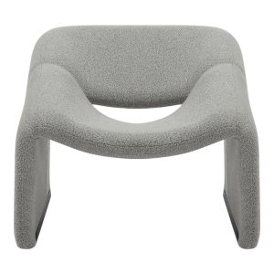 350 000013 3 2 Armchair Clous pakoworld bouclé fabric in light gray shade 86x77x73.5cmIndoor furniture > Living room armchairs