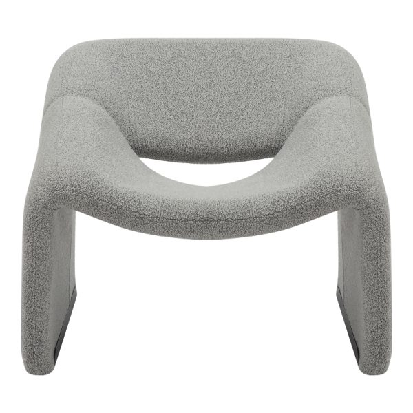 350 000013 3 2 Armchair Clous pakoworld bouclé fabric in light gray shade 86x77x73.5cmIndoor furniture > Living room armchairs
