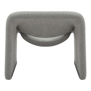 350 000013 4 2 Armchair Clous pakoworld bouclé fabric in light gray shade 86x77x73.5cmIndoor furniture > Living room armchairs