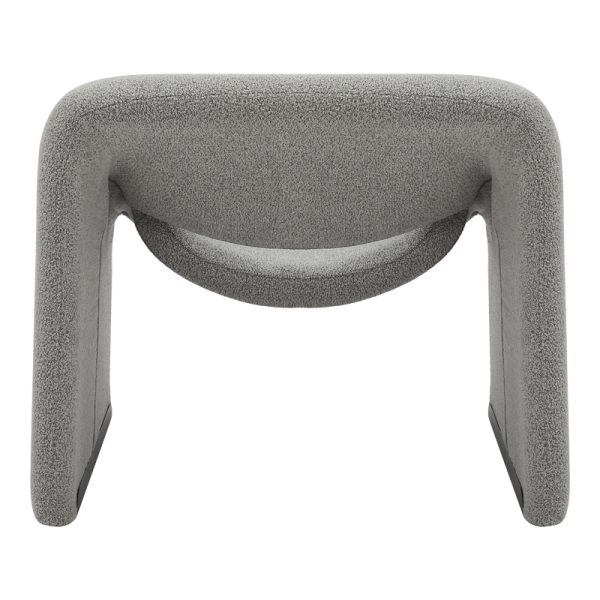 350 000013 4 2 Armchair Clous pakoworld bouclé fabric in light gray shade 86x77x73.5cmIndoor furniture > Living room armchairs