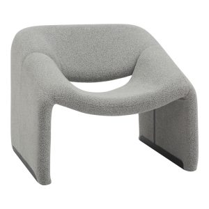 350 000013 5 Armchair Clous pakoworld bouclé fabric in light gray shade 86x77x73.5cmIndoor furniture > Living room armchairs