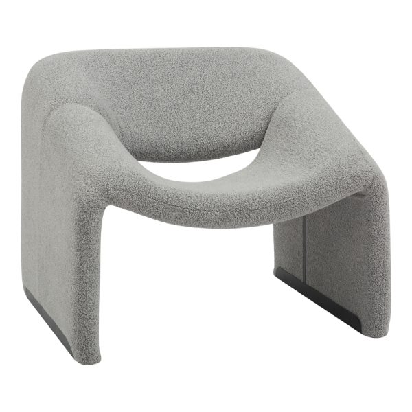 350 000013 5 Armchair Clous pakoworld bouclé fabric in light gray shade 86x77x73.5cmIndoor furniture > Living room armchairs