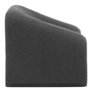 350 000014 2 3 Armchair Clous pakoworld bouclé fabric in charcoal shade 86x77x73.5cmIndoor furniture > Living room armchairs