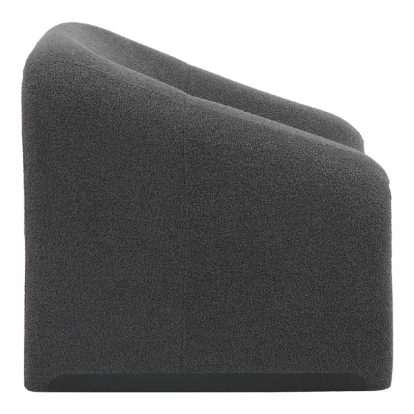 350 000014 2 3 Armchair Clous pakoworld bouclé fabric in charcoal shade 86x77x73.5cmIndoor furniture > Living room armchairs