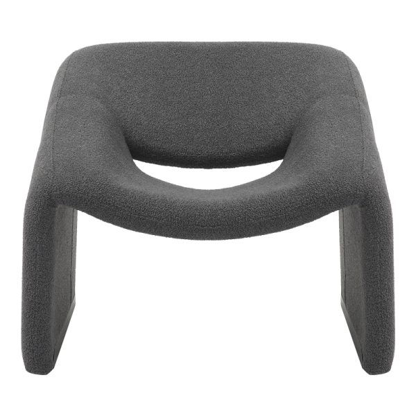 350 000014 3 3 Armchair Clous pakoworld bouclé fabric in charcoal shade 86x77x73.5cmIndoor furniture > Living room armchairs