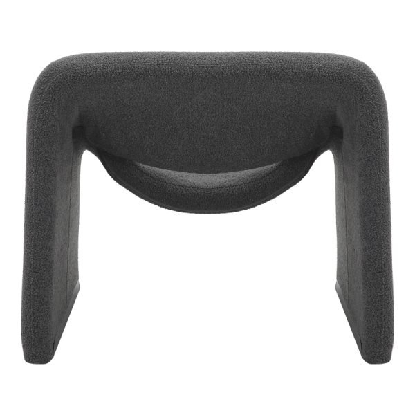 350 000014 4 3 Armchair Clous pakoworld bouclé fabric in charcoal shade 86x77x73.5cmIndoor furniture > Living room armchairs