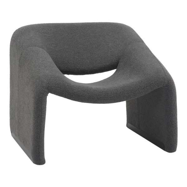 350 000014 6 Armchair Clous pakoworld bouclé fabric in charcoal shade 86x77x73.5cmIndoor furniture > Living room armchairs