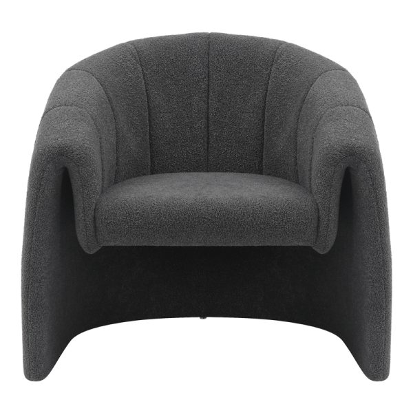 350 000017 3 2 Fassy armchair pakoworld bouclé fabric in charcoal color 80x66x80cmIndoor furniture > Living room armchairs