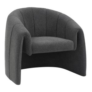 350 000017 5 Fassy armchair pakoworld bouclé fabric in charcoal color 80x66x80cmIndoor furniture > Living room armchairs