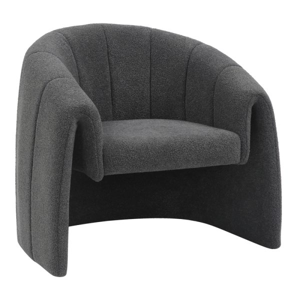 350 000017 5 Fassy armchair pakoworld bouclé fabric in charcoal color 80x66x80cmIndoor furniture > Living room armchairs