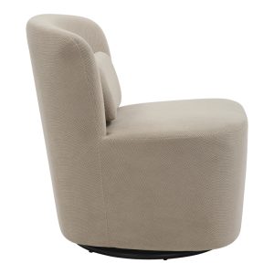 350 000020 2 4 Swish rotating armchair pakoworld boucle fabric in beige shade 63x76x76.5cmIndoor furniture > Living room armchairs