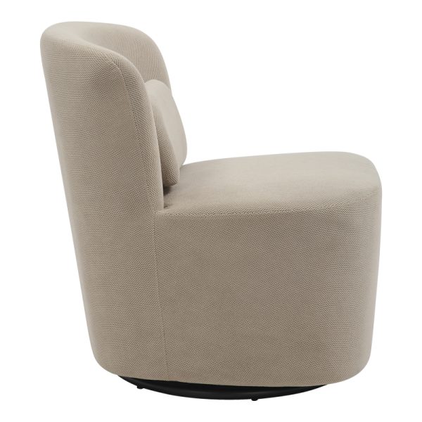 350 000020 2 4 Swish rotating armchair pakoworld boucle fabric in beige shade 63x76x76.5cmIndoor furniture > Living room armchairs