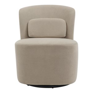 350 000020 3 4 Swish rotating armchair pakoworld boucle fabric in beige shade 63x76x76.5cmIndoor furniture > Living room armchairs