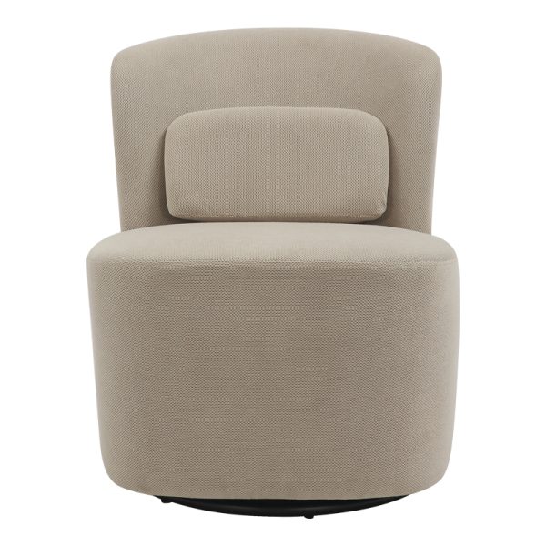 350 000020 3 4 Swish rotating armchair pakoworld boucle fabric in beige shade 63x76x76.5cmIndoor furniture > Living room armchairs