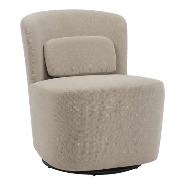 350 000020 7 Swish rotating armchair pakoworld boucle fabric in beige shade 63x76x76.5cmIndoor furniture > Living room armchairs