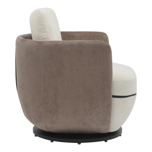 350 000024 2 2 Armchair rotating Coupa pakoworld fabric in beige shade 75x77x79cmIndoor furniture > Living room armchairs
