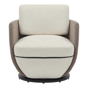 350 000024 3 2 Armchair rotating Coupa pakoworld fabric in beige shade 75x77x79cmIndoor furniture > Living room armchairs