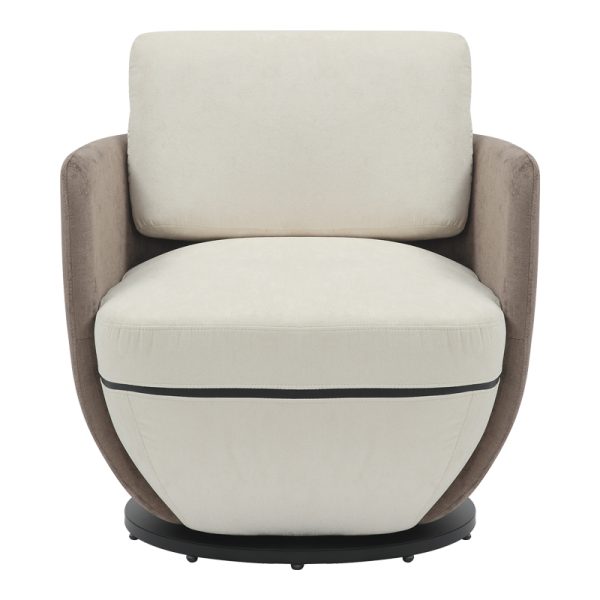 350 000024 3 2 Armchair rotating Coupa pakoworld fabric in beige shade 75x77x79cmIndoor furniture > Living room armchairs