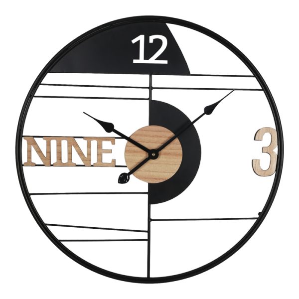 351 000005 7 Wall clock Divoso Inart metal in black shade 60x3x60cmDecoration > Clocks