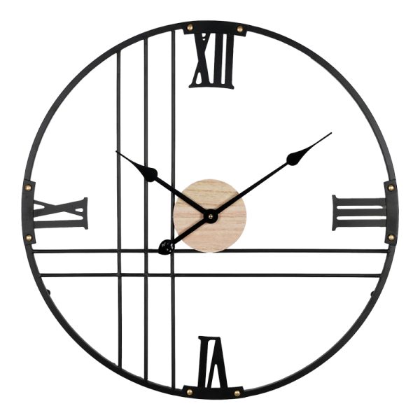 351 000007 9 Wall clock Latine Inart metal in black shade 60x2.5x60cmDecoration > Clocks