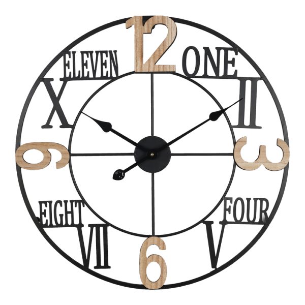 351 000008 10 Wall clock Beauco Inart metal in black shade 60x3x60cmDecoration > Clocks