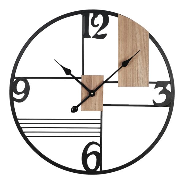 351 000010 9 Wall clock Quarta Inart metal in black shade 60x2.5x60cmDecoration > Clocks
