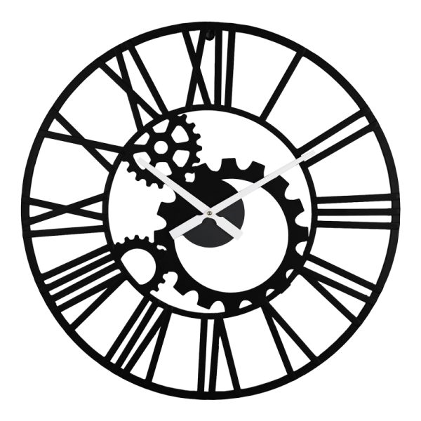 351 000012 6 Wall clock Grana Inart metal in black shade 60x3x60cmDecoration > Clocks