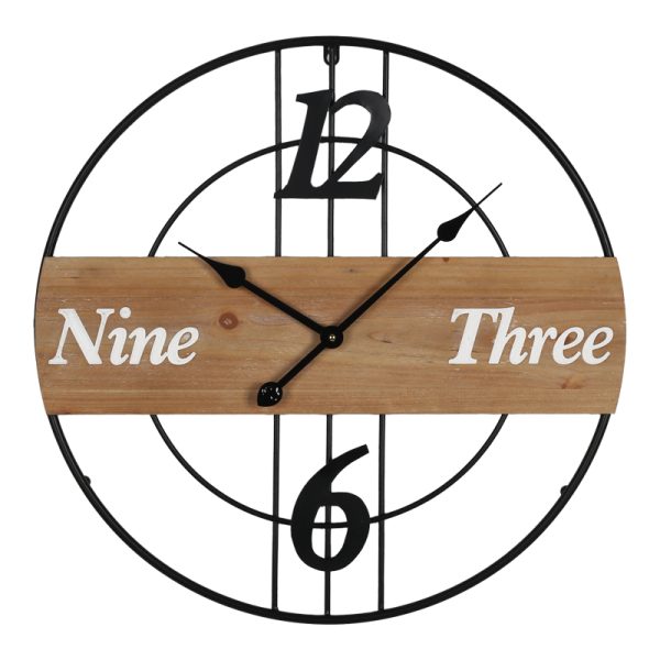 351 000013 3 Wall clock Tabla Inart metal in black shade 60x3x60cmDecoration > Clocks