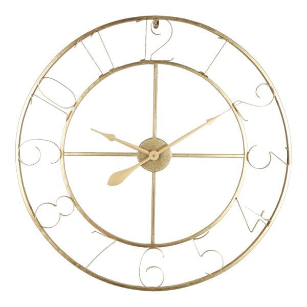 351 000016 7 Wall clock Compa Inart metal in gold shade 80x3x80cmDecoration > Clocks