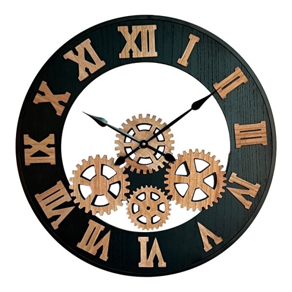 351 000018 6 Wall clock Graniz Inart metal in black shade 60x3x60cmDecoration > Clocks
