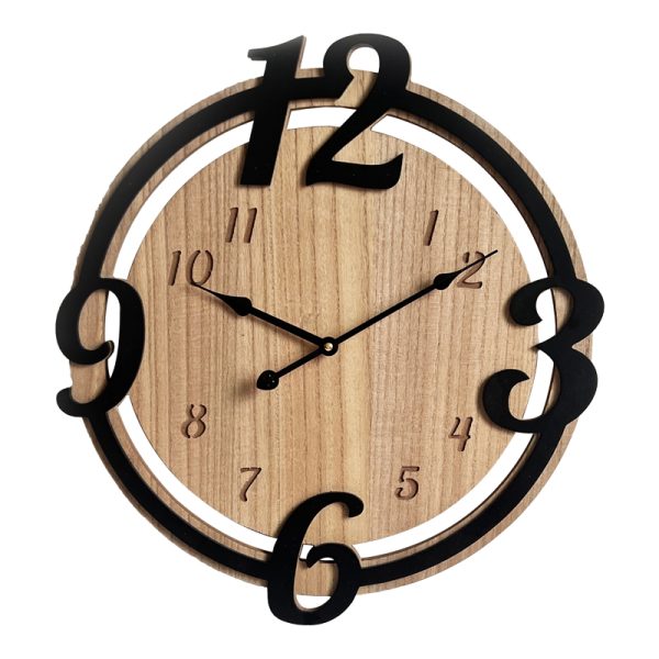 351 000019 8 Wall clock Anga Inart metal in black shade 46x3.5x50cm