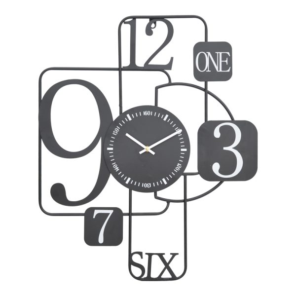 351 000021 7 Wall clock Tetra Inart metal in black shade 51x3x61cmHOT DEALS