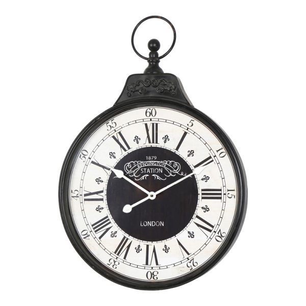 351 000023 2 Wall clock Cloco Inart metal in black shade 60x6x86cmSPRING OFFERS