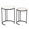 352 000001 8 Coffee tables set of 3 pieces Pitche Inart gold metal-glassIndoor furniture > Coffee tables