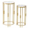 352 000007 7 Living room side tables set of 2 Luxere Inart black metal-white marbleIndoor furniture > Coffee tables