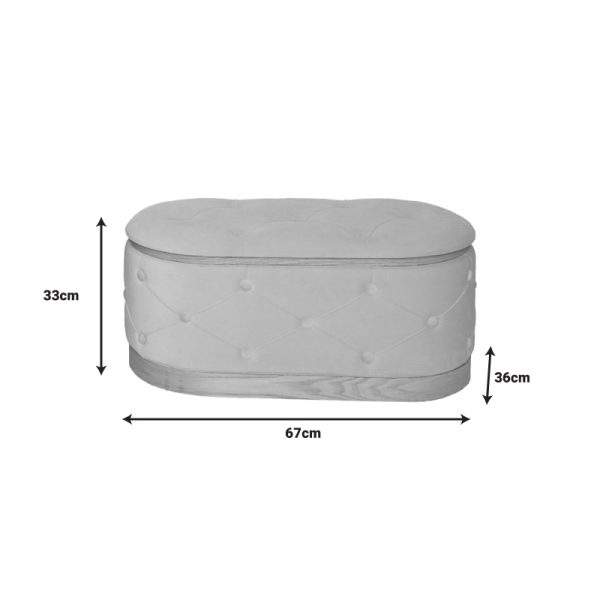 353 000001 4 7 Royel Inart chest stool set of 2 velvet in black and beige shadeIndoor furniture > Stools