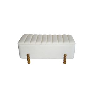 353 000002 2 3 Daph Inart trunk stool set of 2 velvet in beige and white shadeIndoor furniture > Stools