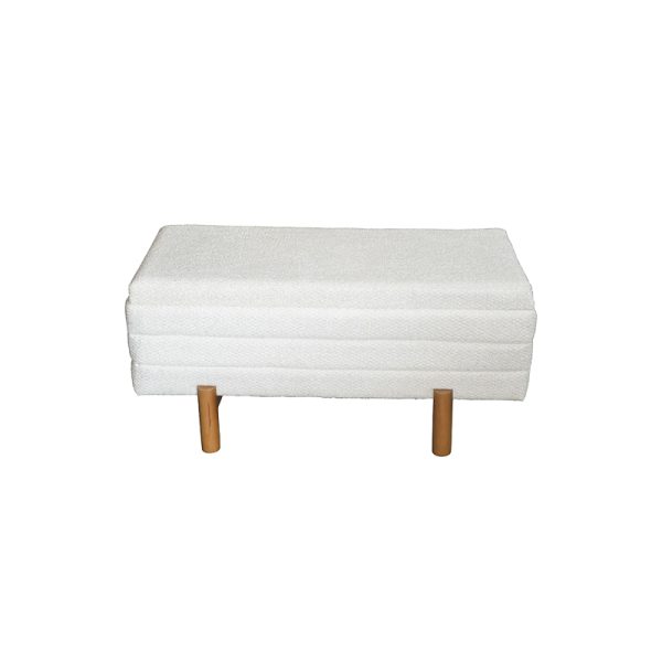 353 000003 2 2 Cindy Inart trunk stool set of 2 bouclé fabric in beige and white shadeIndoor furniture > Stools