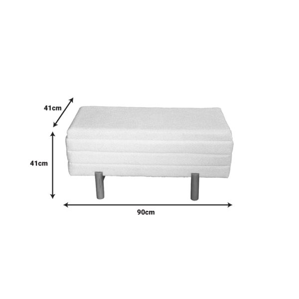 353 000003 4 2 Cindy Inart trunk stool set of 2 bouclé fabric in beige and white shadeIndoor furniture > Stools