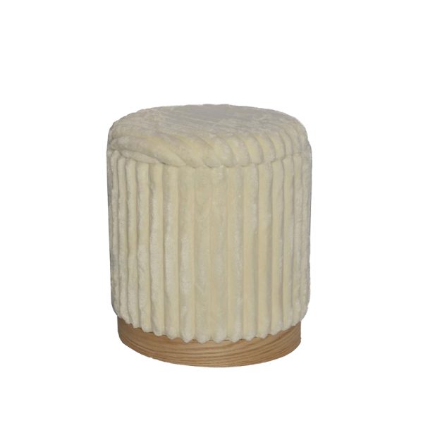 353 000005 2 6 Poofy Inart stool set of 2 bouclé fabric in gray and white shadeIndoor furniture > Stools
