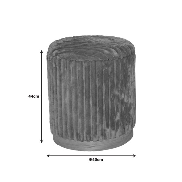 353 000005 3 6 Poofy Inart stool set of 2 bouclé fabric in gray and white shadeIndoor furniture > Stools