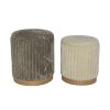 353 000005 9 Daph Inart trunk stool set of 2 velvet in beige and white shadeIndoor furniture > Stools