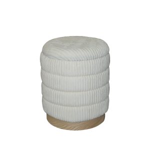 353 000006 2 3 Pance Inart stool set of 2 boucle fabric in beige and white shadeIndoor furniture > Stools