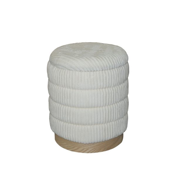 353 000006 2 3 Pance Inart stool set of 2 boucle fabric in beige and white shadeIndoor furniture > Stools