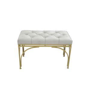 353 000009 2 4 Reigner Inart stool set of 2 velvet in beige shadeIndoor furniture > Stools
