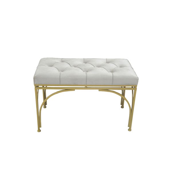 353 000009 2 4 Reigner Inart stool set of 2 velvet in beige shadeIndoor furniture > Stools